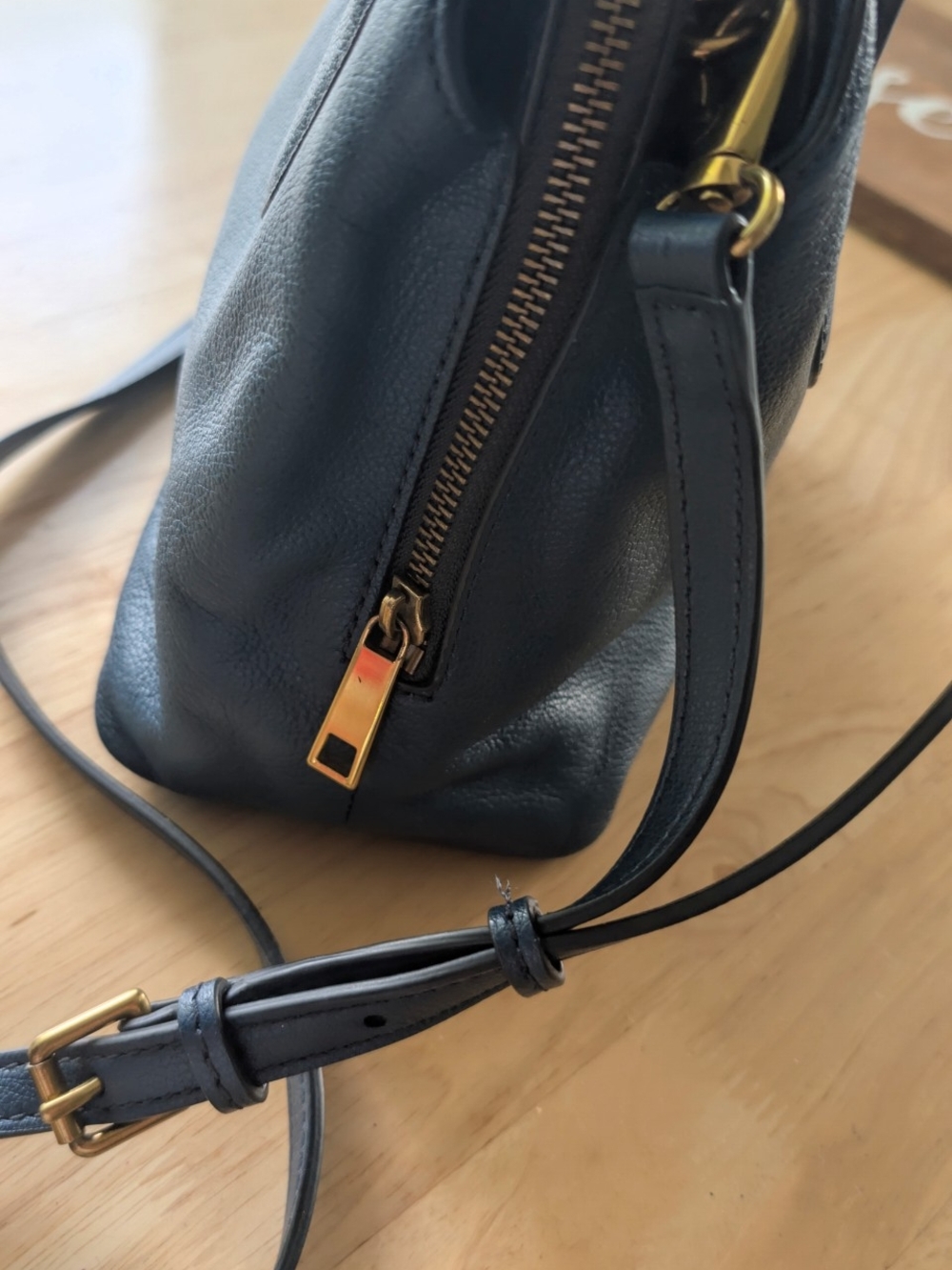 Fossil Lana Navy Leather Satchel Handbag - Picture 5 of 14